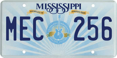 MS license plate MEC256