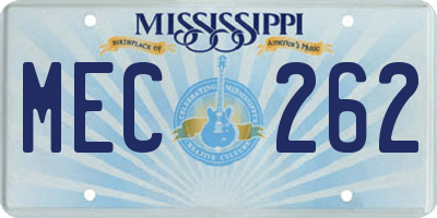 MS license plate MEC262