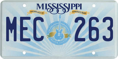 MS license plate MEC263