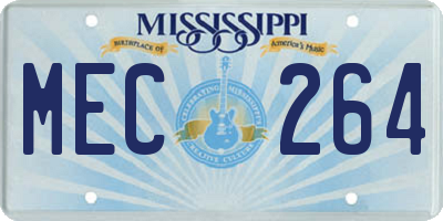 MS license plate MEC264