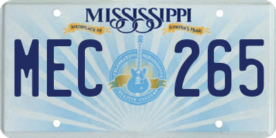 MS license plate MEC265