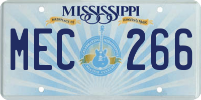 MS license plate MEC266