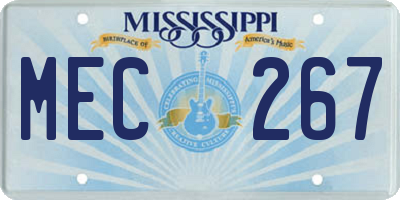 MS license plate MEC267