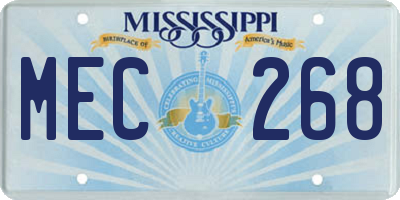 MS license plate MEC268