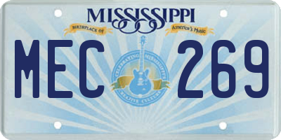 MS license plate MEC269