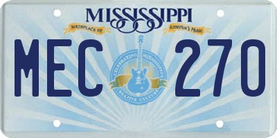 MS license plate MEC270