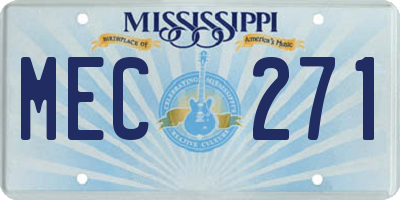 MS license plate MEC271