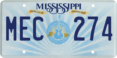 MS license plate MEC274