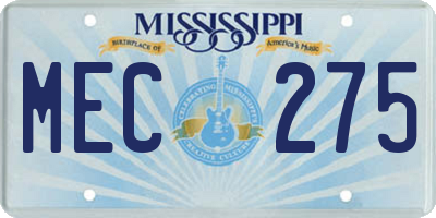 MS license plate MEC275