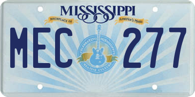 MS license plate MEC277