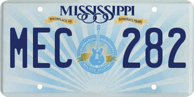 MS license plate MEC282