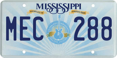 MS license plate MEC288