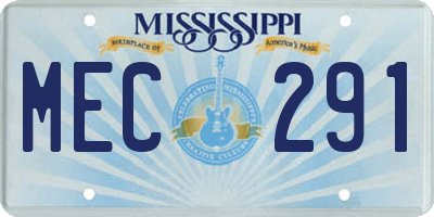 MS license plate MEC291