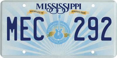 MS license plate MEC292