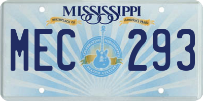 MS license plate MEC293