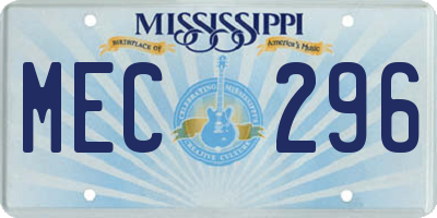 MS license plate MEC296