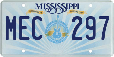 MS license plate MEC297
