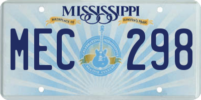 MS license plate MEC298