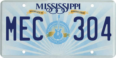 MS license plate MEC304