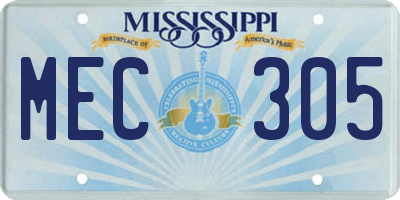 MS license plate MEC305