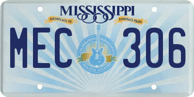 MS license plate MEC306