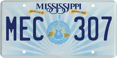 MS license plate MEC307