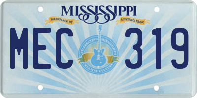 MS license plate MEC319