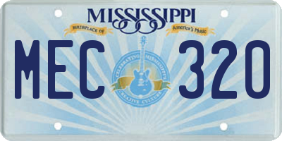 MS license plate MEC320