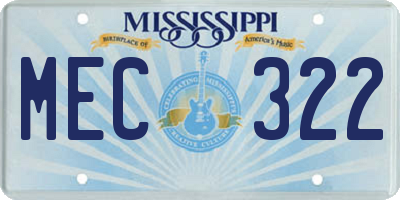 MS license plate MEC322