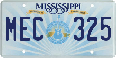 MS license plate MEC325