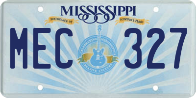 MS license plate MEC327