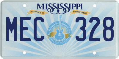 MS license plate MEC328