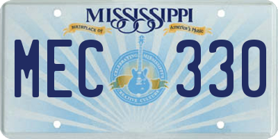 MS license plate MEC330