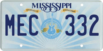 MS license plate MEC332