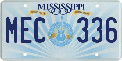 MS license plate MEC336