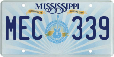MS license plate MEC339