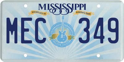 MS license plate MEC349