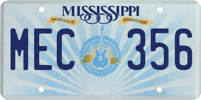 MS license plate MEC356
