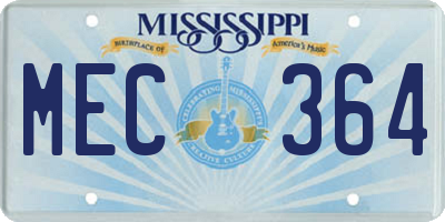 MS license plate MEC364