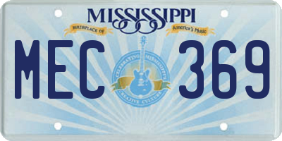 MS license plate MEC369