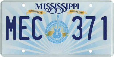MS license plate MEC371
