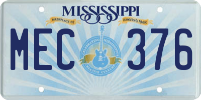 MS license plate MEC376