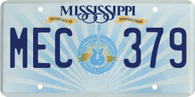 MS license plate MEC379