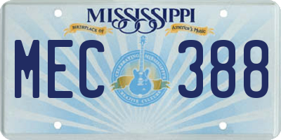 MS license plate MEC388