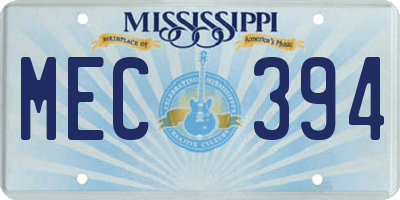 MS license plate MEC394