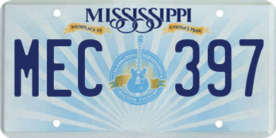 MS license plate MEC397
