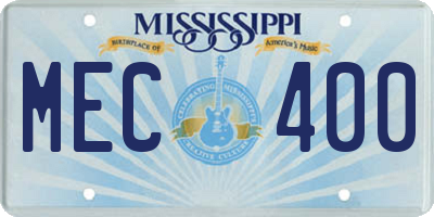MS license plate MEC400
