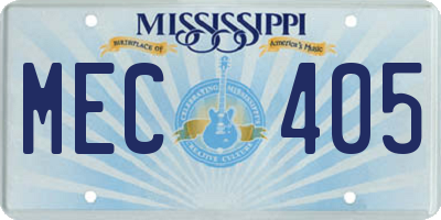 MS license plate MEC405