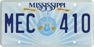 MS license plate MEC410