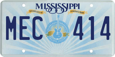 MS license plate MEC414